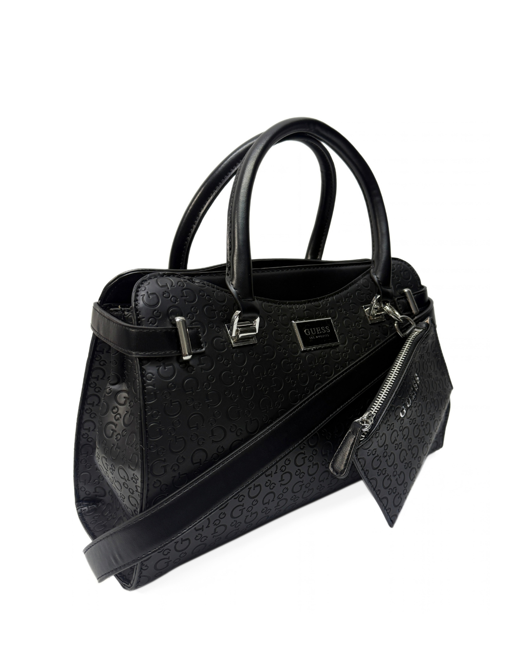 Women's Guess Rosie Satchel (Black/Black) - Image 2