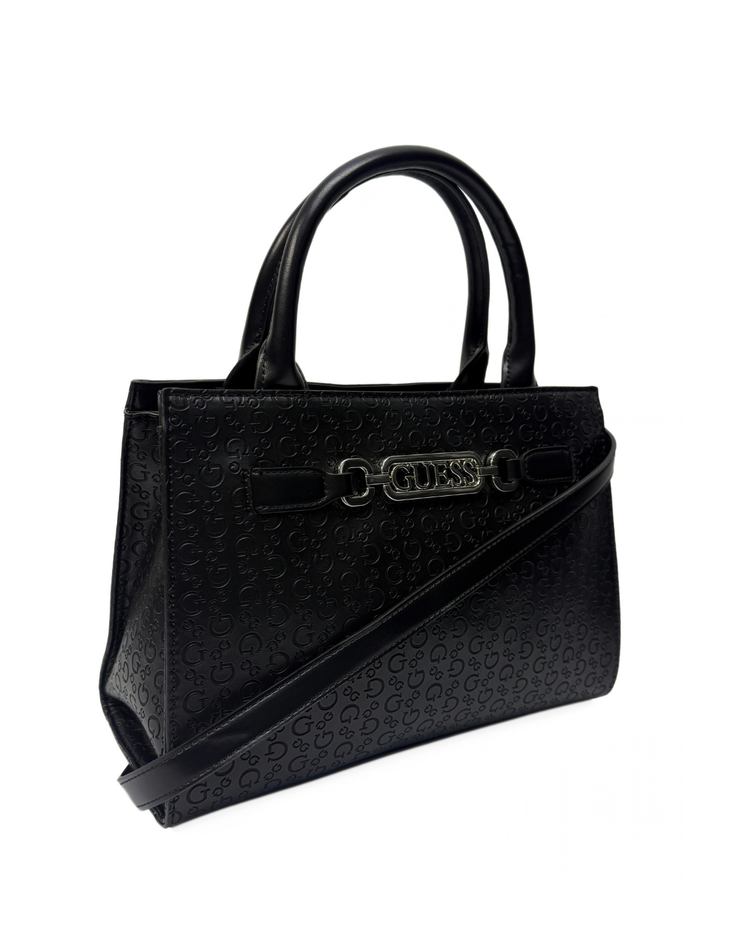 Women's Guess Celestia Satchel (Black/Black) - Image 2