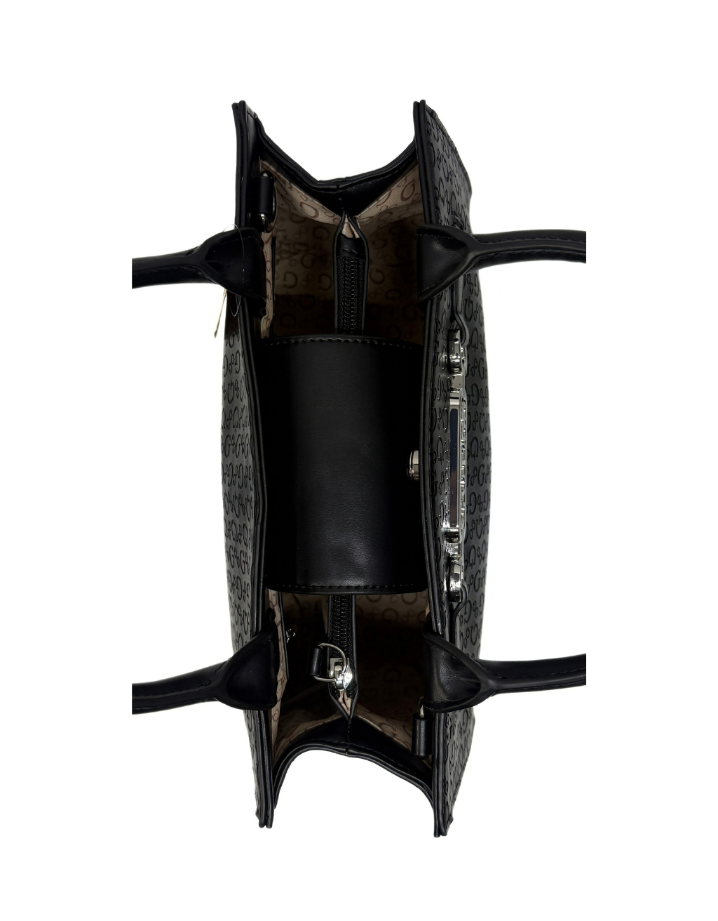 Women's Guess Celestia Satchel (Black/Black) - Image 3