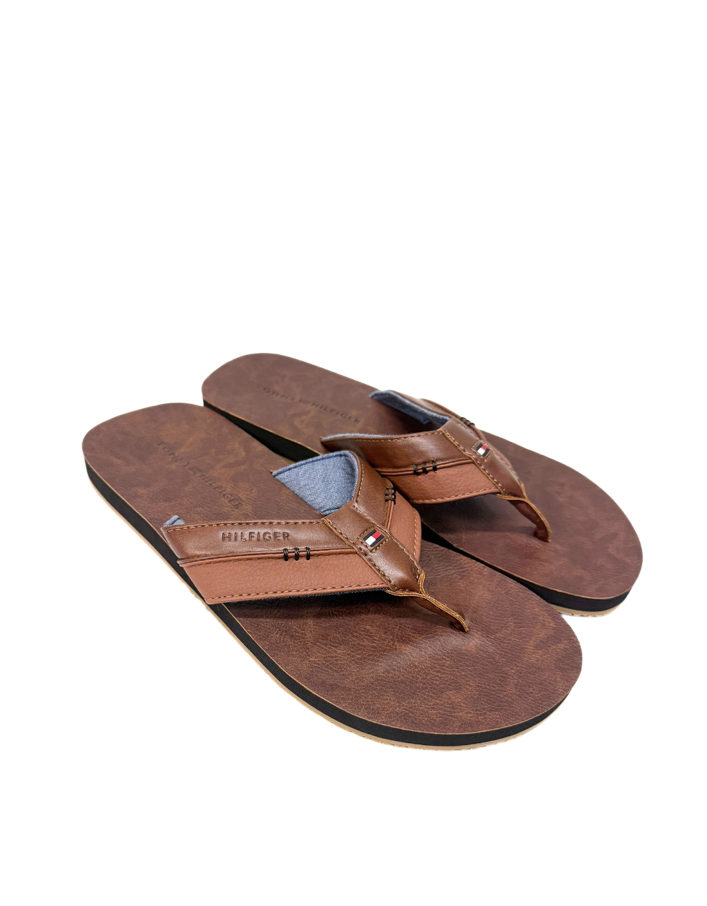 Men's Tommy Hilfiger Flip Flop (2 Chocolate Brown/Denim Strap) - Image 2