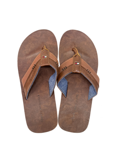 Men's Tommy Hilfiger Flip Flop (2 Chocolate Brown/Denim Strap)