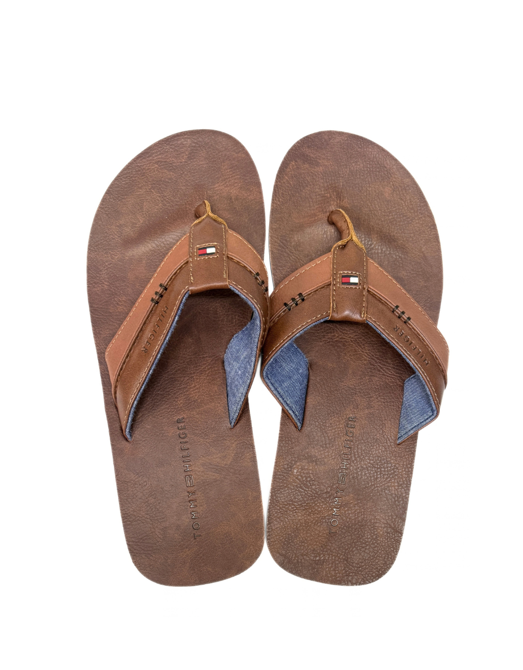 Men's Tommy Hilfiger Flip Flop (2 Chocolate Brown/Denim Strap)