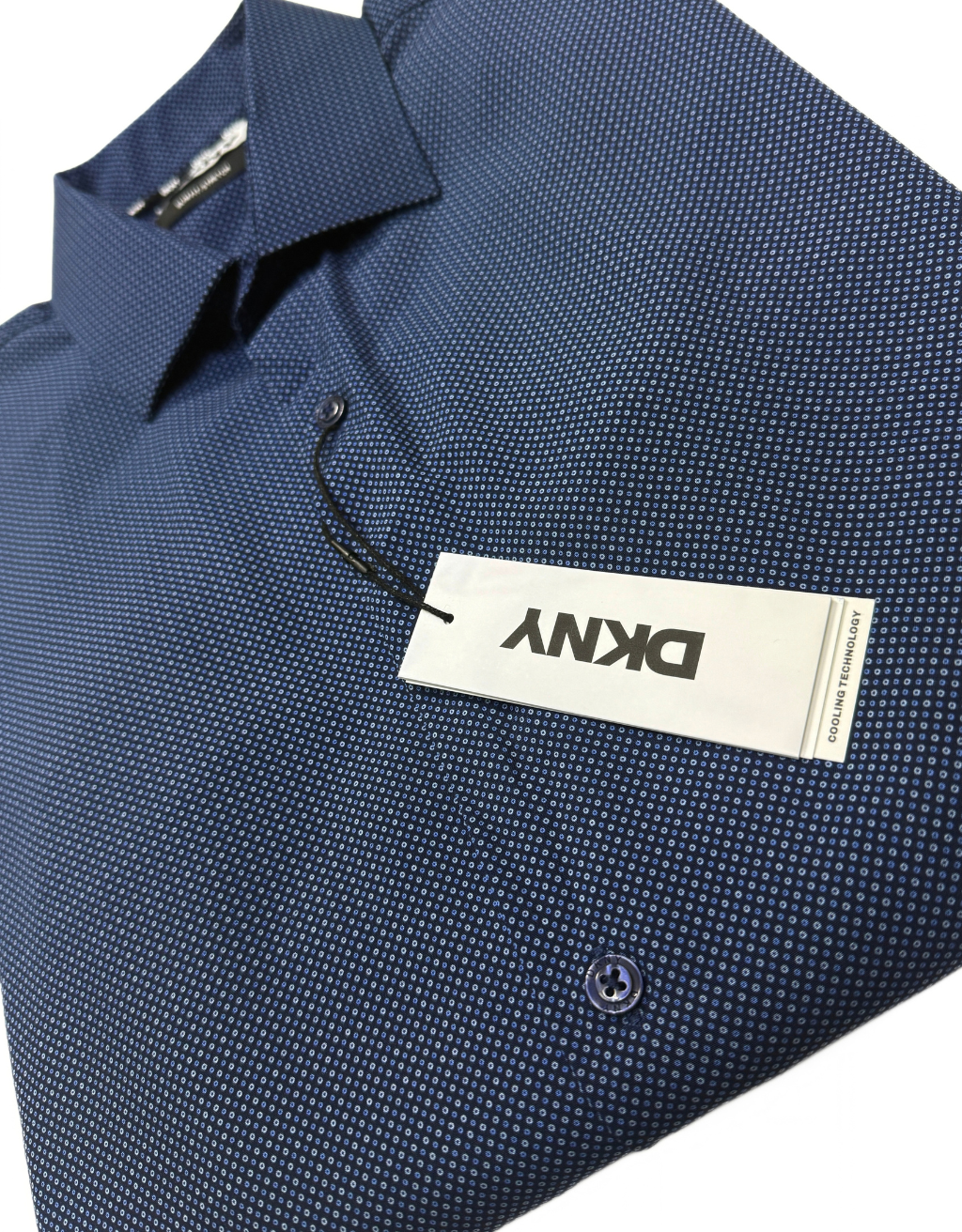 Men's DKNY Long Sleeve Shirt (Navy Blue/Light Blue Circles) - Image 2