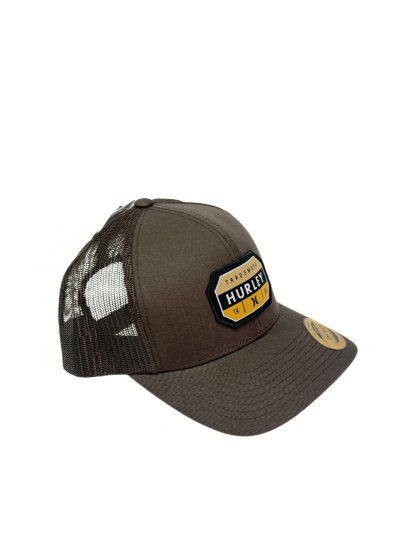 Men's Hurley Portland 2.0 Trucker Hat (Brown/Khaki/Plastic Snap Closure)