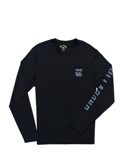 Men's Billabong Looper Long Sleeve Rash Guard (Black/Medium Blue)