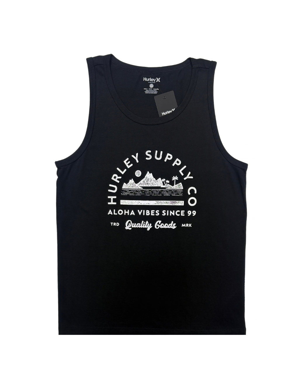 Men's Hurley Aloha View Graphic Tank Top (Black/White)