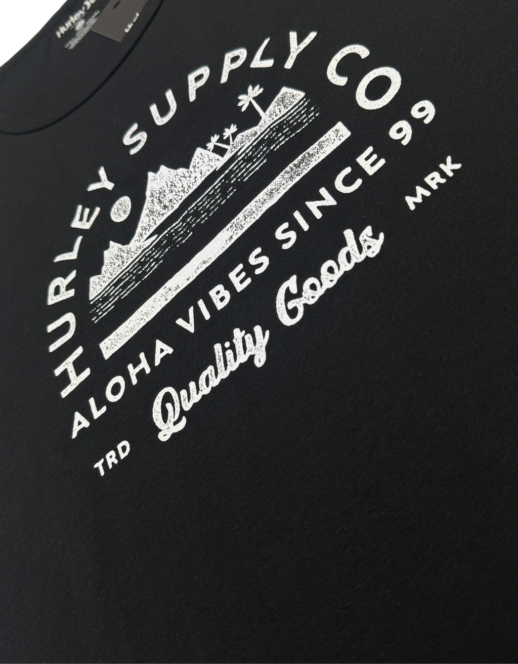 Men's Hurley Aloha View Graphic Tank Top (Black/White) - Image 2