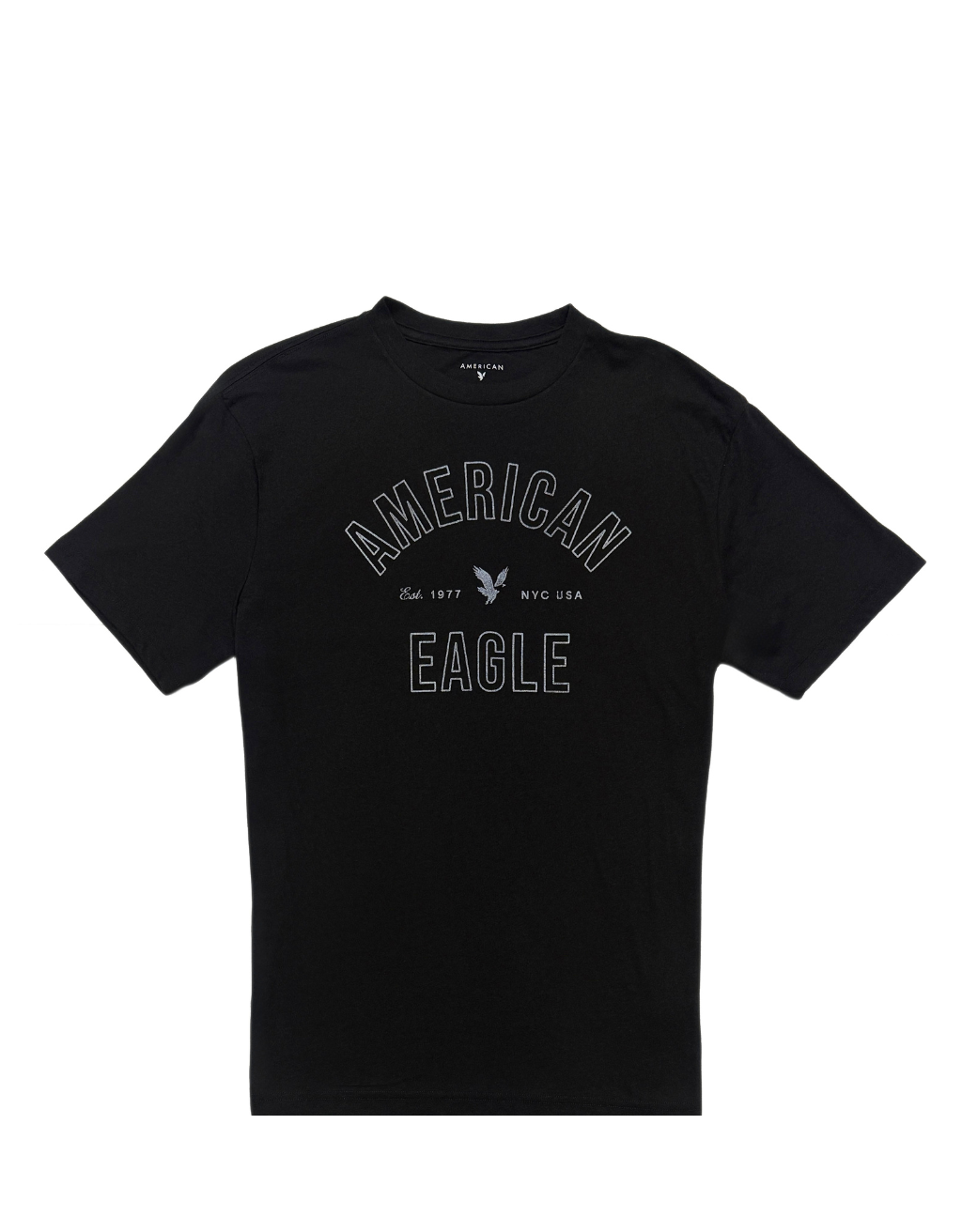 Men's American Eagle Short Sleeve T-Shirt (Black/Blotch White)