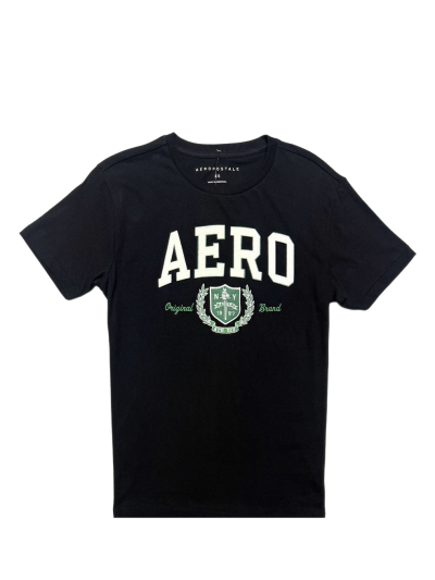 Men's Aeropostale Short Sleeve T-Shirt (Black/Medium Green)
