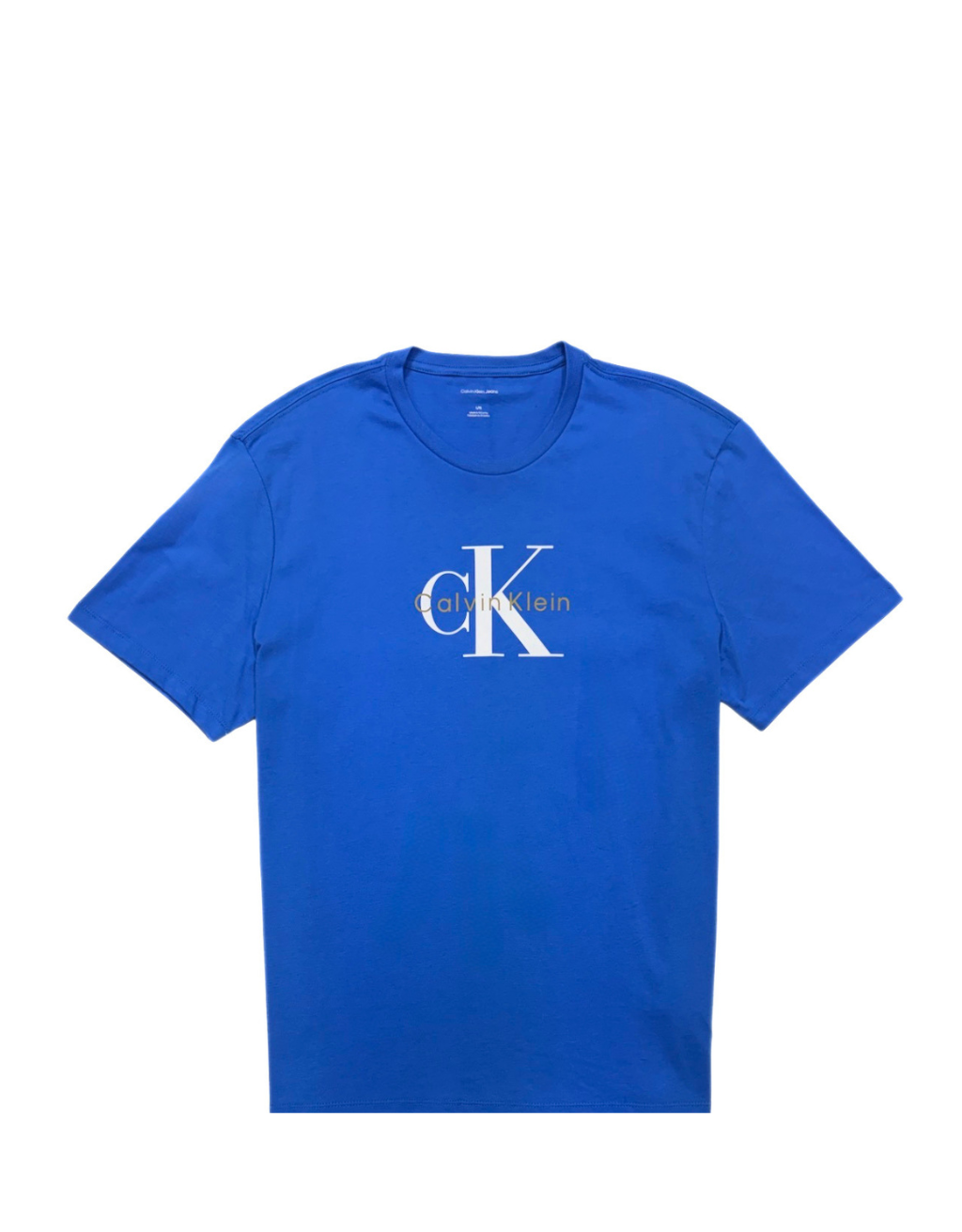 Men's Calvin Klein Short Sleeve T-Shirt (Bright Blue/White/Gold)