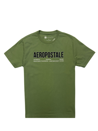 Men's Aeropostale Short Sleeve T-Shirt (Green/Black)