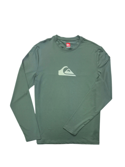 Men's Quiksilver Long Sleeve Rash Guard (Laurel Wreath/Light Green)