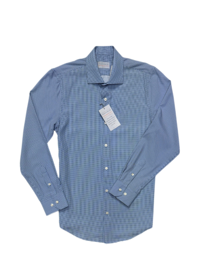 Men's Perry Ellis Long Sleeve Shirt (Light Blue/Dark Blue Diamonds)