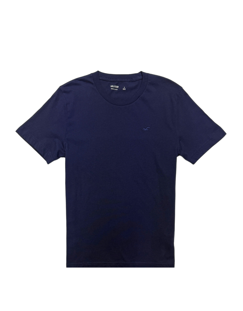 Men's Hollister Icon Crew Solid Short Sleeve T-Shirt (Medium Navy Blue/Medium Navy Blue)