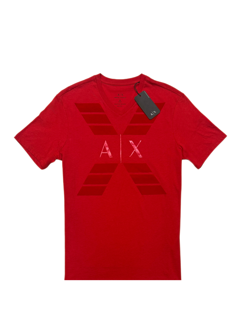 Men's Armani Exchange Short Sleeve V-Neck T-Shirt (Red)