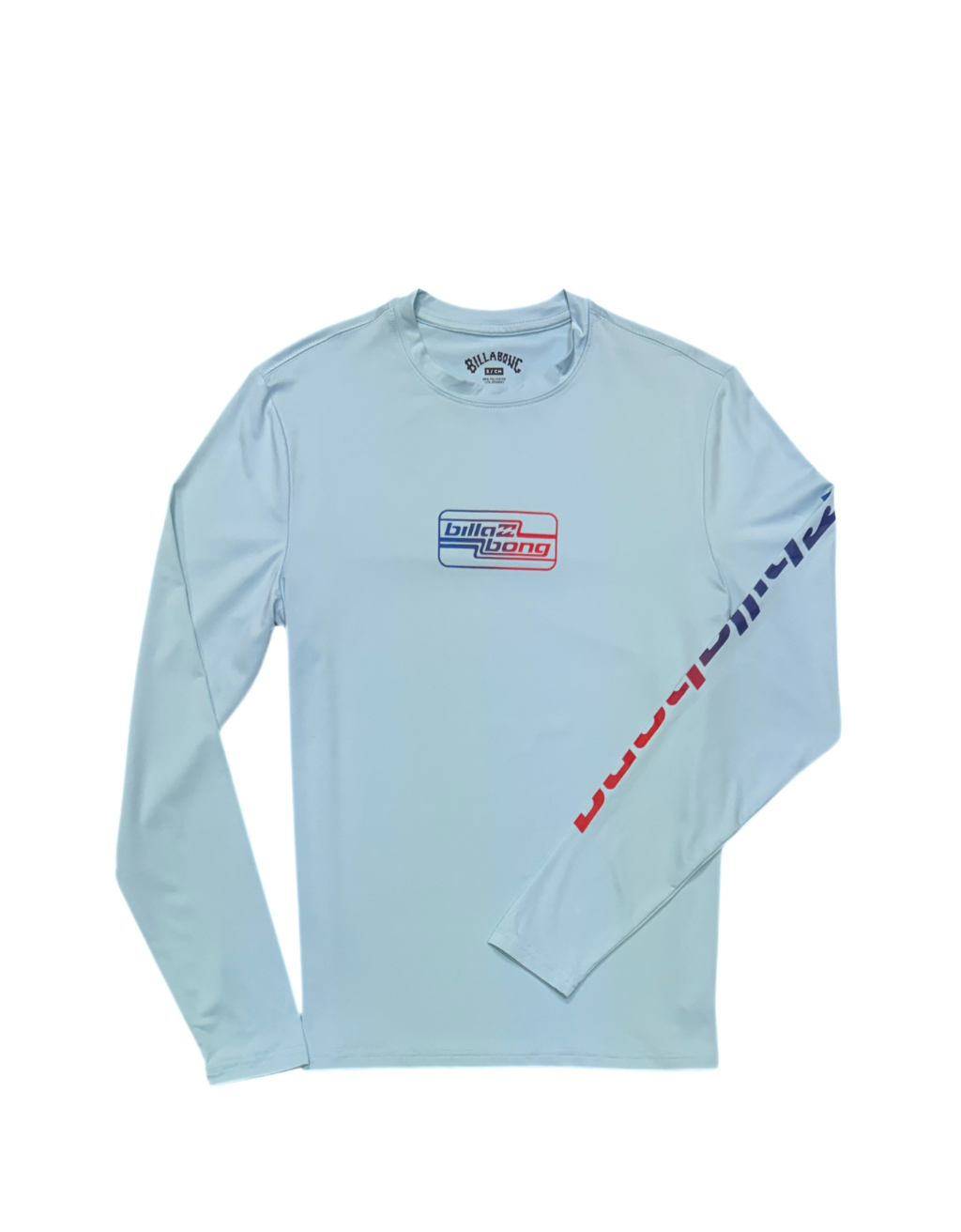 Men's Billabong Wipeout Long Sleeve Rash Guard (Sky Blue/Red)