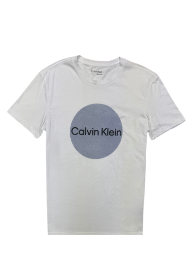 Men's Calvin Klein Short Sleeve T-Shirt (Small) White/Blue